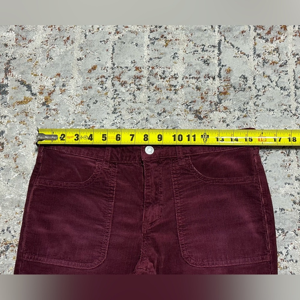 Anthropologie Pilcro Icon Flare Corduroy Pants Jeans Flared Wine size 28 - Picture 6 of 14